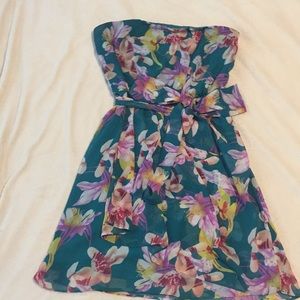Express strapless floral dress
